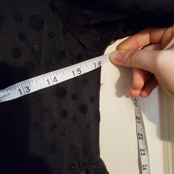 BATSHEVA black flocked tulle short sleeve dress, size 2 - Picture 9 of 13